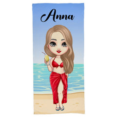 At The Beach Pool Party - Personalized Beach Custom Beach Towel - Gifts for Friends - Lovscape