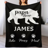 Papa Bear - Couverture personnalisée - Cadeau pour anniversaire, fête des pères, Thanksgiving