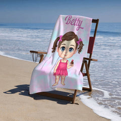 Colorful Tie Dye - Personalized Custom Beach Towel - Gift For Family, Gift For Kids, Christmas Gift - Lovscape