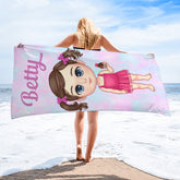 Colorful Tie Dye - Personalized Custom Beach Towel - Gift For Family, Gift For Kids, Christmas Gift - Lovscape