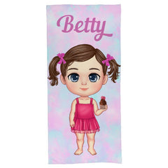 Colorful Tie Dye - Personalized Custom Beach Towel - Gift For Family, Gift For Kids, Christmas Gift - Lovscape