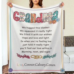 Custom kids name Blanket Birthday - Mother's day Gift for Nana - Lovscape