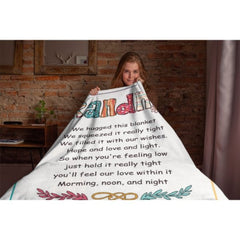 Custom kids name Blanket Birthday - Mother's day Gift for Nana - Lovscape