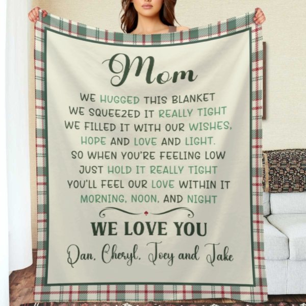 Custom kids name Grandma Blanket - Gift for Grandma Nana Mom Birthday Mother's day - Lovscape