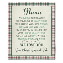 Custom kids name Grandma Blanket - Gift for Grandma Nana Mom Birthday Mother's day - Lovscape