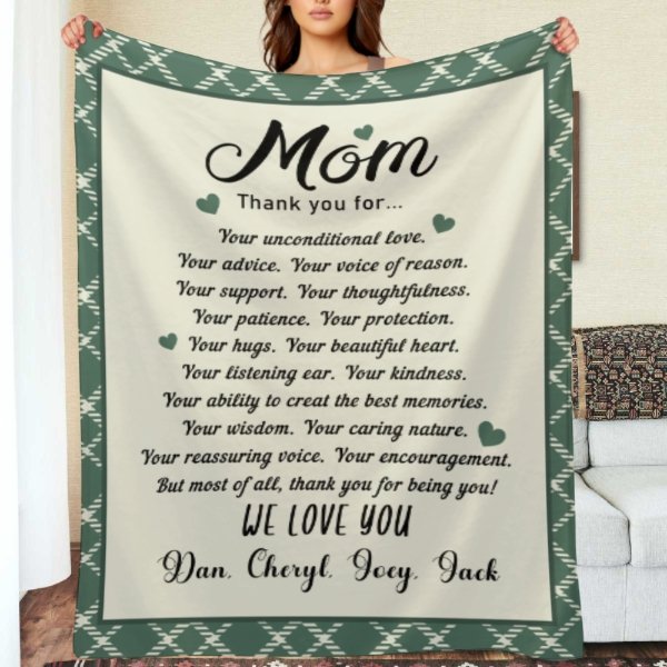 Custom kids name Grandma Soft Blanket - Gift for Grandma Nana Mom Birthday Mother's day - Lovscape