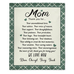 Custom kids name Grandma Soft Blanket - Gift for Grandma Nana Mom Birthday Mother's day - Lovscape