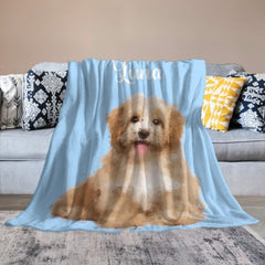 Custom Pet Blanket Using Pet Photo + Name Custom Pet Blanket - Gift for Pet Lover - Lovscape