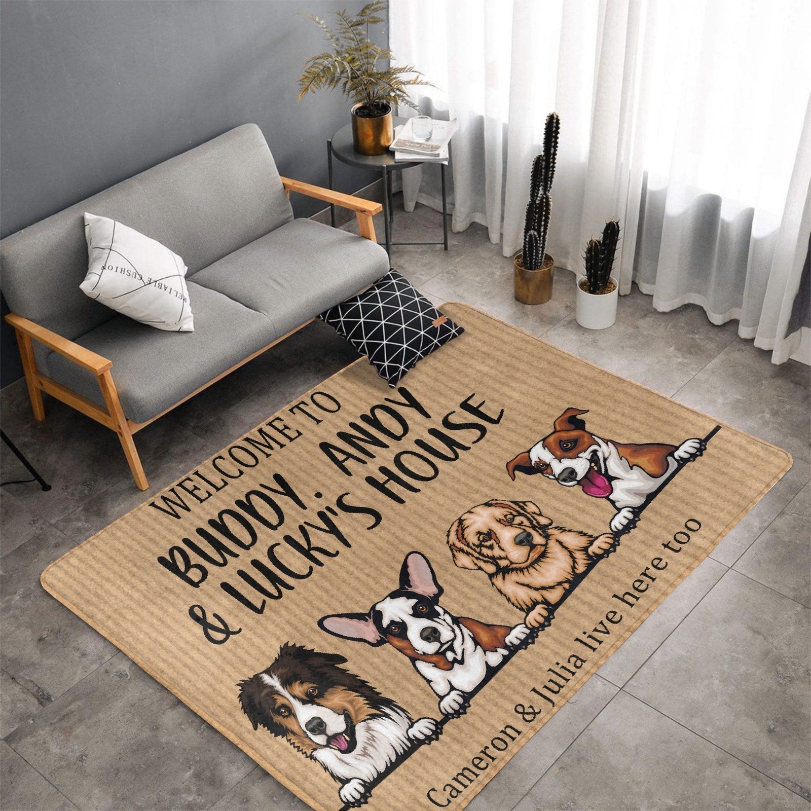Dog - Welcome To Dog's House - Funny Personalized Dog Decorative Mat, Doormat - Lovscape