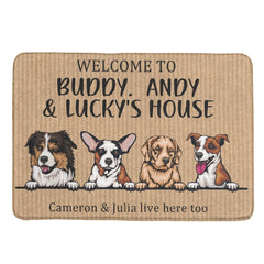 Dog - Welcome To Dog's House - Funny Personalized Dog Decorative Mat, Doormat - Lovscape