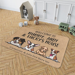 Dog - Welcome To Dog's House - Funny Personalized Dog Decorative Mat, Doormat - Lovscape