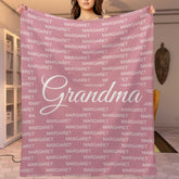 Gift For Grandma Grandpa Grandparents With Grandkids Names Personalized Fleece Blanket - Lovscape