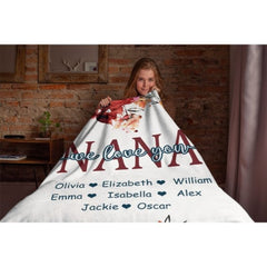 Grandma, We Love You - Personalized Custom Blanket - Gift For Grandma - Lovscape
