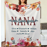 Grandma, We Love You - Personalized Custom Blanket - Gift For Grandma - Lovscape