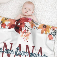 Grandma, We Love You - Personalized Custom Blanket - Gift For Grandma - Lovscape