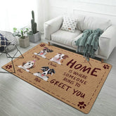 Home Is Where The Dog Runs To Greet You - Personalized Decorative Mat - Lovscape