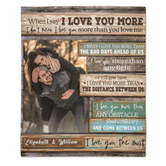 I Love You More Than Anything - Upload Image, Gift For Couples - Personalized Blanket - Lovscape