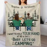 I Want To Hold Your Hand At 80 And Go Camping With You - Gift For Camping Couples, Personalized Blanket - Lovscape