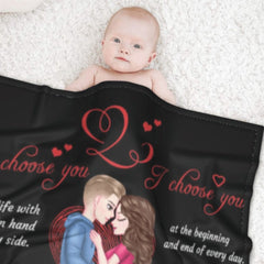 I’d Choose You In A Hundred Lifetimes - Couple Personalized Custom Blanket - Gift For Husband Wife, Anniversary - Lovscape