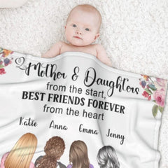Mother And Daughter, Best Friends Forever From The Heart - Gift For Mom - Personalized Blanket - Lovscape