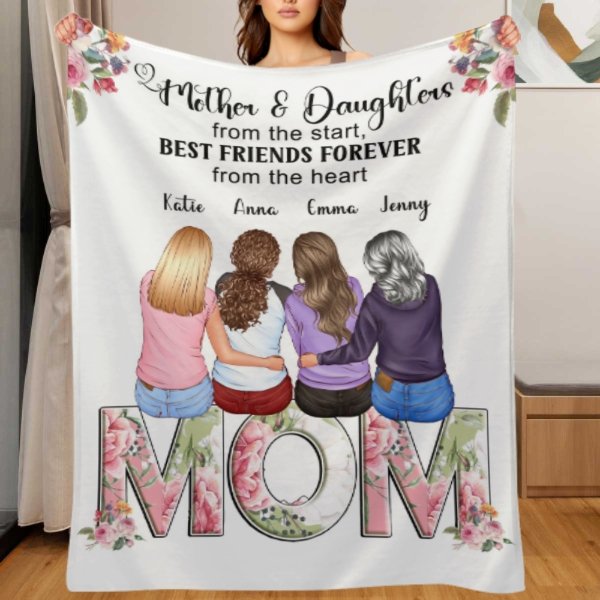 Mother And Daughter, Best Friends Forever From The Heart - Gift For Mom - Personalized Blanket - Lovscape