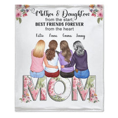 Mother And Daughter, Best Friends Forever From The Heart - Gift For Mom - Personalized Blanket - Lovscape