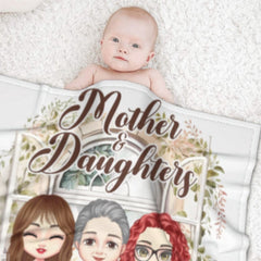 Mother And Daughter Forever Linked Together - Gift For Mom - Personalized Blanket - Lovscape