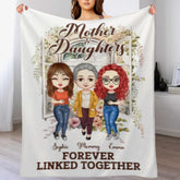 Mother And Daughter Forever Linked Together - Gift For Mom - Personalized Blanket - Lovscape