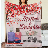 Mother And Daughter Forever Linked Together - Personalized Blanket - Lovscape