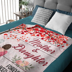 Mother And Daughter Forever Linked Together - Personalized Blanket - Lovscape