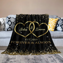Our Love Story - Couple Personalized Custom Blanket - Valentine Gift For Husband Wife, Anniversary - Lovscape