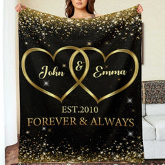 Our Love Story - Couple Personalized Custom Blanket - Valentine Gift For Husband Wife, Anniversary - Lovscape
