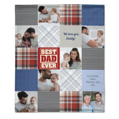 Patchwork Best Dad Memories Photo Blanket - Lovscape