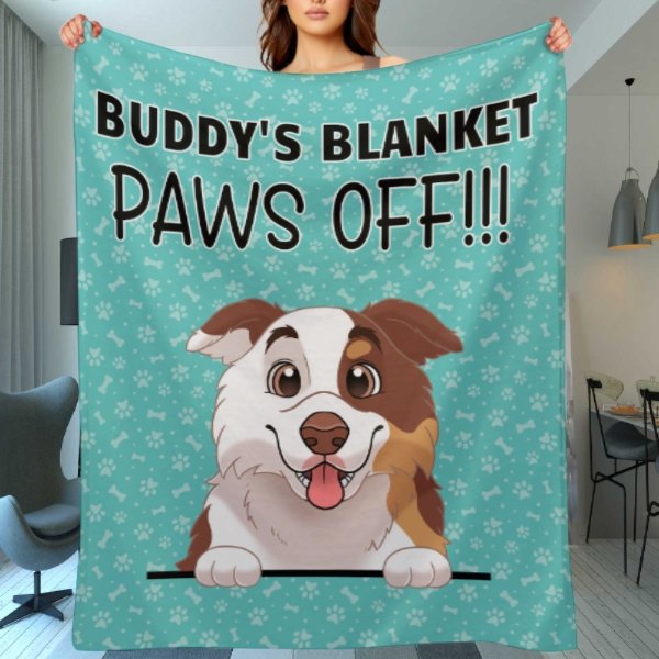 Paws Off - It's My Blanket - Gift For Dog Lovers - Personalized Blanket - Lovscape