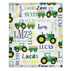 Personalized Farm Tractor Blanket - Gift for Baby - Lovscape