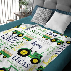 Personalized Farm Tractor Blanket - Gift for Baby - Lovscape