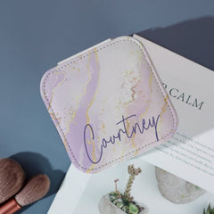 Personalized Gradient Style Print and Glitter Jewelry Box - Gift for Her - Lovscape