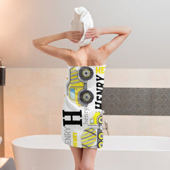 Personalized Name Construction Beach Towel - Gift For Baby Birthday - Lovscape