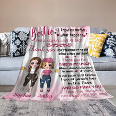 Pink Color To My Bestie Doll Girls Personalized Fleece Blanket - Lovscape