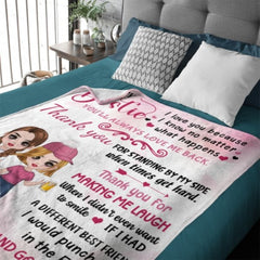 Pink Color To My Bestie Doll Girls Personalized Fleece Blanket - Lovscape
