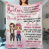 Pink Color To My Bestie Doll Girls Personalized Fleece Blanket - Lovscape