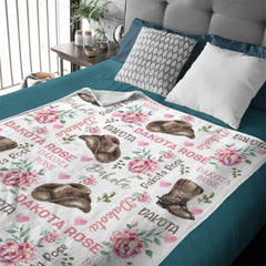 Pink Flower Cowgirl Girl Custom Blanket -Gift for Baby Shower Gift - Lovscape