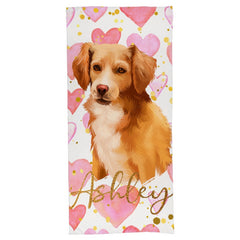 Portrait Pet Photo Name Custom Beach Towel - Customized Gift - Lovscape