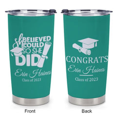 She Believed She Could Custom Graduation Tumblers Class of 2023 - Graduation Gift - Lovscape