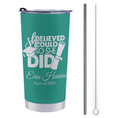She Believed She Could Custom Graduation Tumblers Class of 2023 - Graduation Gift - Lovscape