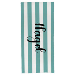 Striped Name Beach Towel - Lovscape