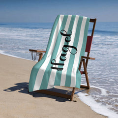 Striped Name Beach Towel - Lovscape