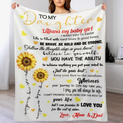 Sunflower Custom Name Blanket-Gift for Daughter - Lovscape