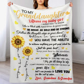 Sunflower Custom Name Blanket-Gift for Granddaughter - Lovscape