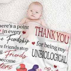 Thank You For Being My Unbiological Sister - Gift For Bestie - Personalized Blanket - Lovscape